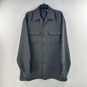 Vintage 80s PRONTI Shirt Men L Gray Heavyweight Pockets Hipster Preppy‎